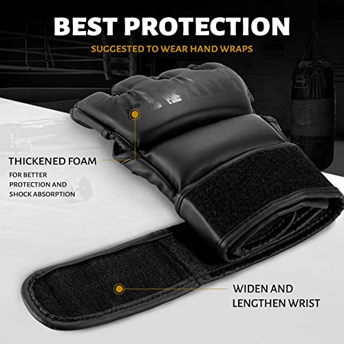 MMA Gloves for Sparring,Muay Thai,Training - color: Black/Black, size: Medium