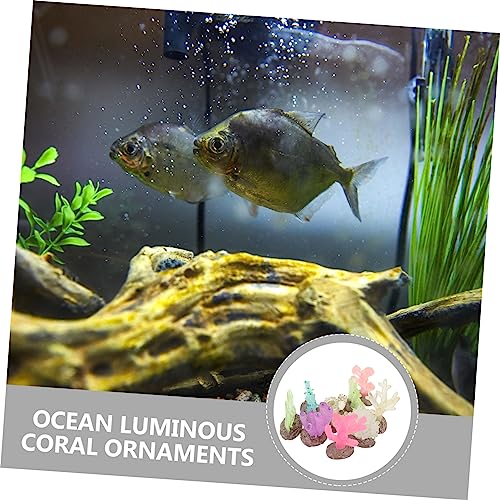 Lurrose 9Pcs Fish Tank Desktop Artificial Plant Coral Reef Accessories Mini Crafts Fish Decorations for Tank Fake Coral Decoration Reef Small Aquarium Delicate