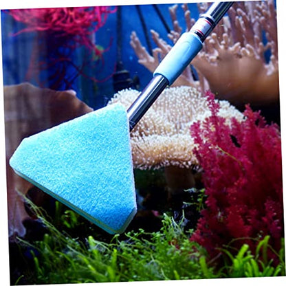 Happyyami Aquarium Cleaning Brush Set 2 Pcs Telescopic Sponge Brush Long Handle Scrubber for Fish Tank Glass Cleaning
