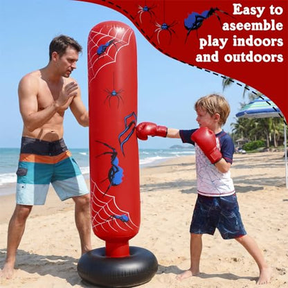 Shappy Inflatable Punching Bag Larger Spider Stable Boxing Bag Set