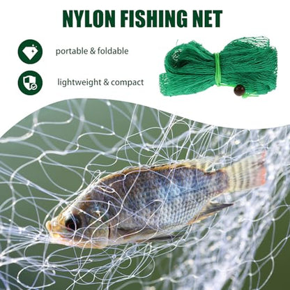 OSALADI Wide Bottom Drawstring Fish Net Bag 1.8m Nylon Fishing Mesh Large Capacity Portable Fish Catching Storage Replacement Net for Freshwater and Saltwater