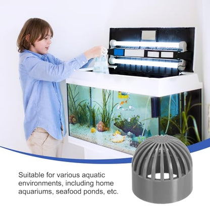 PATIKIL 1.3 Inch (32mm) Fish Cover Permeable Cap, 4 Pcs PVC Breathable Cap Aquarium Guard Fish Tank Intake Cover, Gray