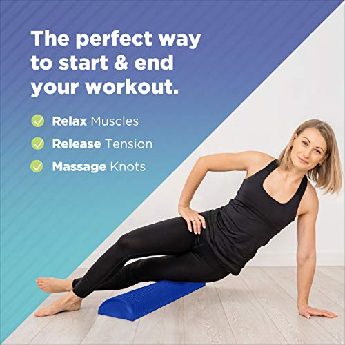 Bean Products High Density Half Round Foam Roller 18" for Physical Therapy - size: 18" Half Roller