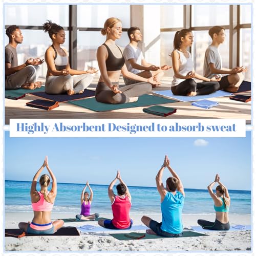 Peryiter 6 Pack Hot Yoga Towel Set - Non Slip Microfiber Towels for Mat and Hand, Quick Dry and Sweat-Activated Grip, 2 Sizes for Women Men Bikram Pilates Gym