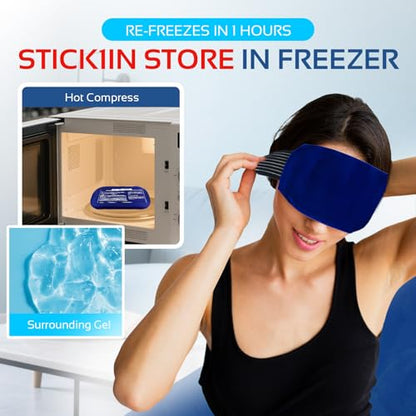 Ice Packs for Injuries Reusable (3-Piece Set) – Hot and Cold Ice Packs for Knee, Reusable Gel Wraps Support, Adjustable Ice Pack Pain Relief for Shoulders, Back Joints Muscles, Knees, Arms and Legs - size: 3 Piece Set - Regular, style: Nary Blue