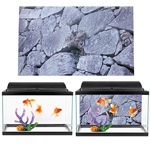 Fish Tank Background Sticker, Self Adhesive Rock Design for Aquariums Reptile Tanks 10 Gallon 24-48 Inch Sizes (122 * 46cm) - size: 122*46cm