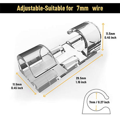 Cable Clips with Strong Self-Adhesive, XIAOXI Cord Organizer Cable Management Organizing Cords Wire for Car, Home and Office - 20 Pcs (Clear)