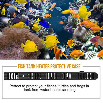 Fish Heater Guard Protector Detachable Fish Heating Rod Plastic Aquarium Heater Protective Cover Guard with Suction Cups(#0)