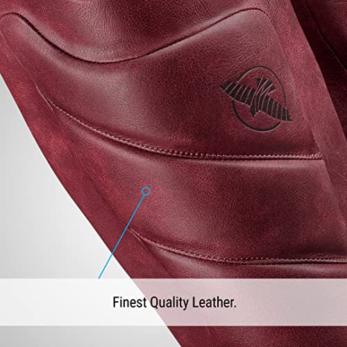 Hayabusa T3 LX Leather Striking Shinguards - color: Crimson, size: Large
