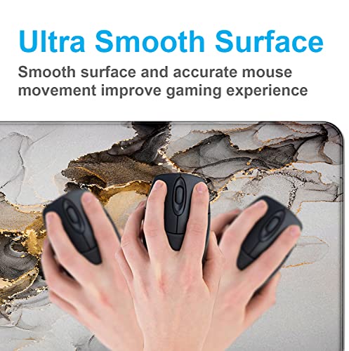 Large Expanded Marble Patterned Mouse Pad, Non Slip Rubber Keyboard Pad | The Surface Of The Mouse Pad Is Designed With Fiber Woven Material, And The Base Is Made Of Natural Anti Slip Rubber. - color: Marble