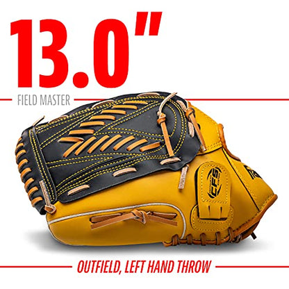 Franklin Sports Field Master Baseball Glove - color: Tan, style: 13" - Basket "V" Web