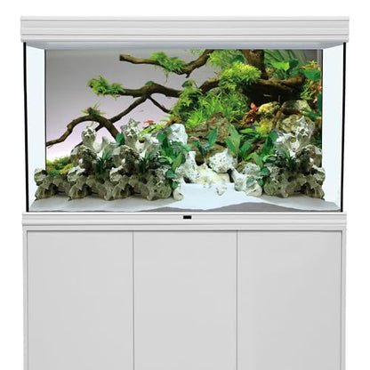 AWERT 48x18 inches Branches Aquarium Background Stone River Bed & Lake Fish Tank Background Green Algae Aquarium Background Vinyl Background - size: 48x18in/120x45cm
