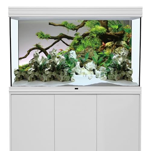 AWERT 48x20 inches Branches Aquarium Background Stone River Bed & Lake Fish Tank Background Green Algae Aquarium Background Vinyl Background - size: 48x20in/120x50cm