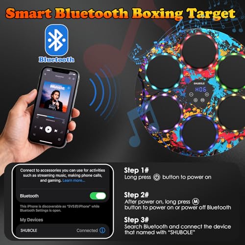 Music Boxing Machine for Kids & Adults - Wall Punching Bags with Lighting - color: Graffiti