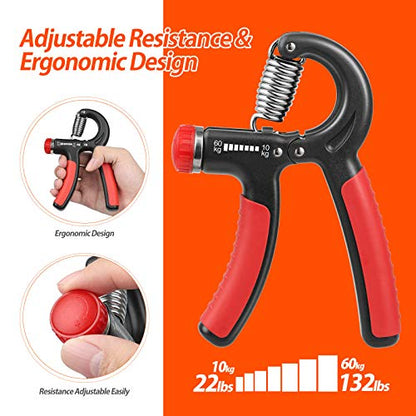 NIYIKOW Grip Strength Trainer, Hand Grip Strengthener, Grip Strengthener, Adjustable Resistance, Forearm Strengthener, Perfect for Musicians Athletes - color: Orange
