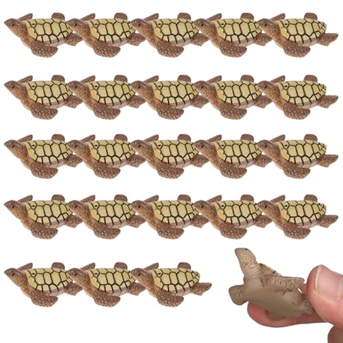 24 Pcs Miniature Sea Turtles Sea Turtle Figures Ocean Animal Figurines Mini Turtle Figurines for DIY Home Fairy Garden Office Fish Tank Birthday Party Favor Decorations