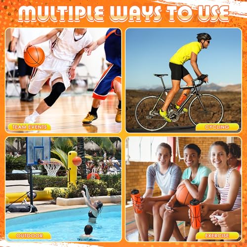 12 / 24 Pack Sports Water Bottles 20 oz Bottle Basketballs Party Favors Reusable Sports Squeeze Water Bottle for Party Favor Players Lovers Team Gifts Gym - style: Basketball