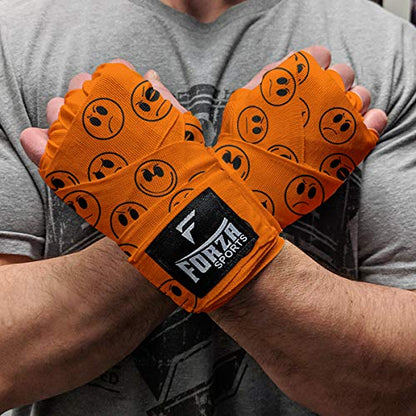 Forza Sports 180" Mexican Style Boxing and MMA Handwraps - color: Smileys Orange