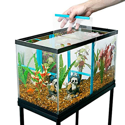 PENN-PLAX Fish Tank Divider – Clear, Perforated Polymer Screen – 11 3/8” x 9 5/8” – Medium – Great for 10 Gallon Aquariums - size: Medium