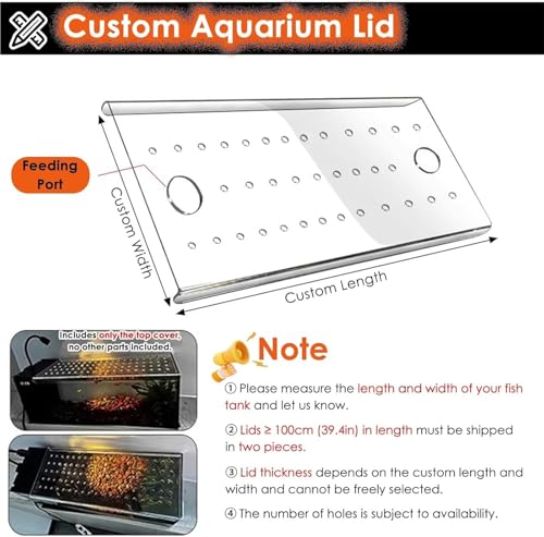 Aquarium Anti-Jump Cover， Fish Tank Canopy Top Mount Cat Proof Terrarium Lids(L35xW35cm(13.8x13.8in)) - size: L35xW35cm(13.8x13.8in)