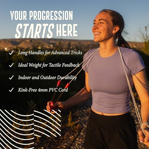 Elite Jumps Fit Rope or Fitness - Premium 4mm Pvc Speed Jump Rope - Indoor and Outdoor Exercise - Adjustable Cables, Aerobic Exercise, Gym & Home Fitness Workouts & More - Orange