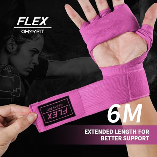 Flex Boxing Hand Wraps - 236 Inch/6M Extra Long for Premium Protection and Ultimate Performance - color: Pink
