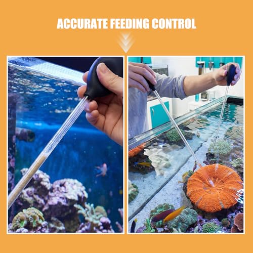 4pcs 23" 3-in-1 Aquarium Coral Feeder Long Pipette Syringe for Marine Reef Feeding Fish Tank Water Changer Aquatic Plant Cleaner Multi-Functional Dropper Tool