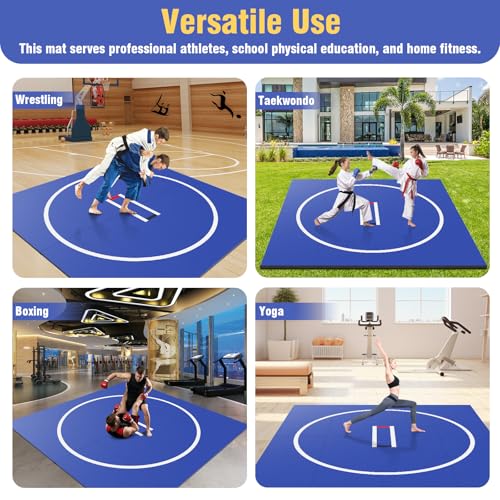 Generic X Jiu Jitsu Wrestle Mats Wear Resist Roll Out Wrestling Mat Anti-Slip Multi-Functional Training Blankets for Grappling Martial Art Boxing Judo