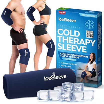 IceSleeve Elbow & Knee Ice Pack Wrap, Cold & Heat Therapy, Blue SM, 1 Pack - color: Blue, size: Small/Medium