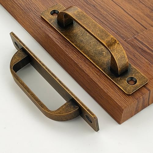 12 Pack 4 1/4 Inch 108 mm FlatCopper Cabinet Handles Aluminum Cabinet Pulls Drawer Pulls - color: FlatCopper, size: 4 1/4 Inch
