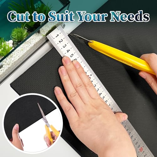 15 x 30 x 0.2 Inches Aquarium Leveling Mat 2PCS/Set Neoprene Non-Slip Shockproof Fish Tank Pad Waterproof Textured Surface for Uneven Surfaces Durable Fish Tank Mat with Easy-Cut Edges - size: 15 x 30 Inch, style: No Glue