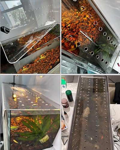 Cuttable Aquarium Cover, Clear Fish Tank Hood Cover 3/4/5mm Thick, Feeding Door Fish Tank Cover with Vent Port(12x10in) - size: 12x10in