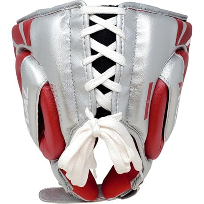 RIVAL Boxing RHG100 Professional Headgear - Lightweight Construction with Wide, Lateral Eye Opening for Maximum Visibility - color: Red/Silver, size: X-Large