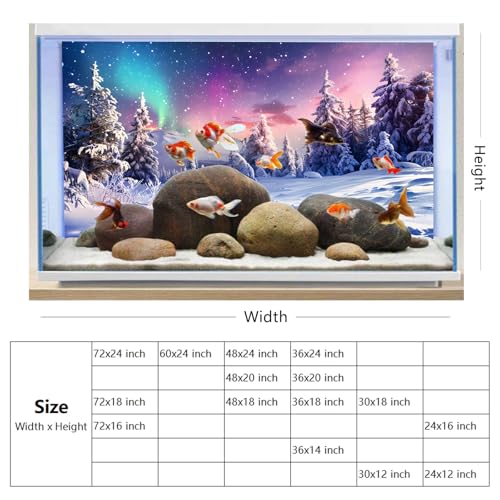 YongFoto Fish Tank Background - Winter Snow Scene Aquarium Backdrop - 30x18 inch - color: Purple 5, size: 30x18in/75x45cm