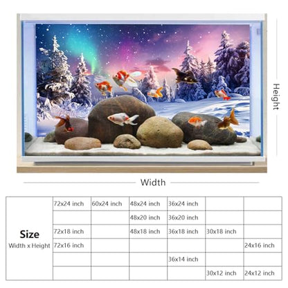 YongFoto Fish Tank Background - Winter Snow Scene Aquarium Backdrop - 30x18 inch - color: Purple 5, size: 30x18in/75x45cm