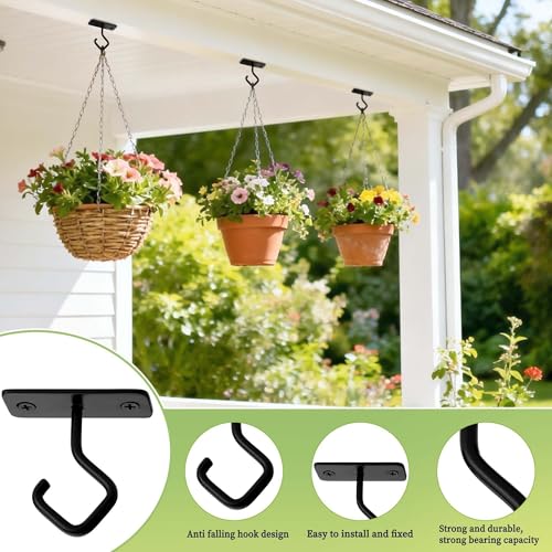 Ceiling Hooks for Hanging Plants - Iron Plant Hanger for Wall Mount - 2 Pack/2.5 Inch Ceiling Hook for Indoor Use - size: 2.5 Inch, style: Ceiling Hooks 2 Pc