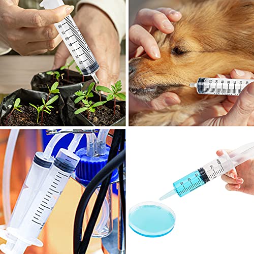2pcs 100ml Large Plastic Syringe with 2pcs 47in Handy Plastic Tubing and Luer Connections for Scientific Labs, Measuring, Watering, Refilling, Filtration, Feeding