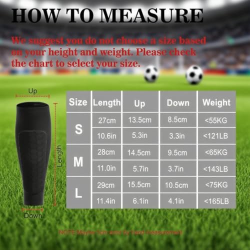 Soccer Shin Guards Shin Pads for Kids Youth Adult, Calf Compression Sleeve with Honeycomb Pads, Lightweight Calf Protective Gear for Football Soccer Baseball Boxing Kickboxing
