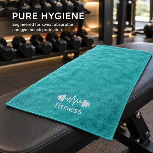 Microfiber Gym Bench Towel with Fitted Corner Hood, Blue Green - color: Blue-green