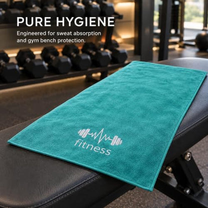 Microfiber Gym Bench Towel with Fitted Corner Hood, Blue Green - color: Blue-green