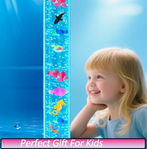 Large 4FT Sensory Bubble Tube Lamp with 16 Colour-Changing Effects,Remote Control,Calming Sensory Lights for Autistic,Bubble Tower Night Light Gift for Home,Bedroom,Office Decor
