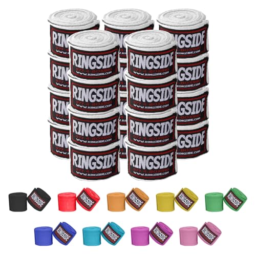 Ringside Mexican Style Boxing Hand Wraps 180" - color: White, size: 10 Pairs