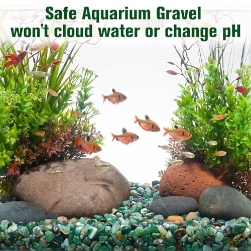 2.2LB Natural Green Agate Stones for Aquarium Gravel & Fish Tank 0.35-0.6 Inch Decorative Pebbles for Succulent Rocks DIY Landscaping Indoor Plants Vase Fillers - size: 2.2 LB, style: Green Pebbles