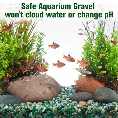 2.2LB Natural Green Agate Stones for Aquarium Gravel & Fish Tank 0.35-0.6 Inch Decorative Pebbles for Succulent Rocks DIY Landscaping Indoor Plants Vase Fillers - size: 2.2 LB, style: Green Pebbles