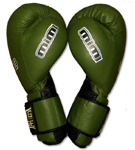 Ring to Cage 20oz, 22oz, 24oz Deluxe MiM-Foam Sparring Gloves - Safety Strap Boxing Training Gloves, for Boxing, MMA, Muay Thai, Kickboxing - color: Marine Green/Black, size: 20oz