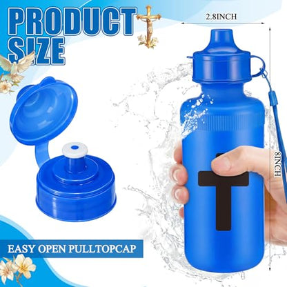 Bokon 18 Pack Church Cross Theme Water Bottles Bulk Sunday School Gift - style: Christian