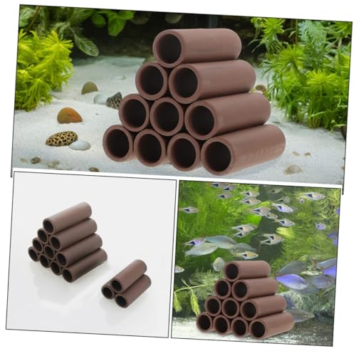 2pcs Pottery Shrimp Shelter Aquarium Spawning Tube Hideout for Shrimp Breeding Elegant Fish Tank Decor Easy to Install Habitat for Aquatic Pets