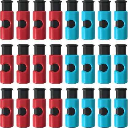 24 Pcs Bread Bag Clips Value Set Grade Food Bag Squeeze Clips Food Fruit Bread Bag Cinch Non-Slip Grip Sealer Rubber Pads or Lid on Bottom, Easy To Squeeze Lock Release, 12 Blue & 12 Red Clips - color: 24pcs