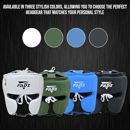Authentic Series A2 Boxing Headgear - Premium Leather Head Guard for Kids and Adults in MMA, Kickboxing, Muay Thai, Karate, Martial Arts, and Taekwondo - color: White, size: Small-Medium
