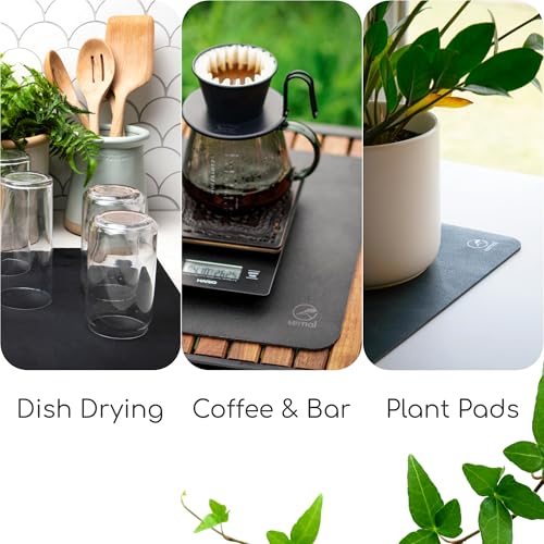 DripGuards Absorbent Counter Mat 2-Pack | Waterproof, Quick-Dry Coffee Bar Mat for Kitchen, Sink & Drink Station | Non-Slip, Spill-Proof Protector for Water, Oil & Syrup [3 x12in].